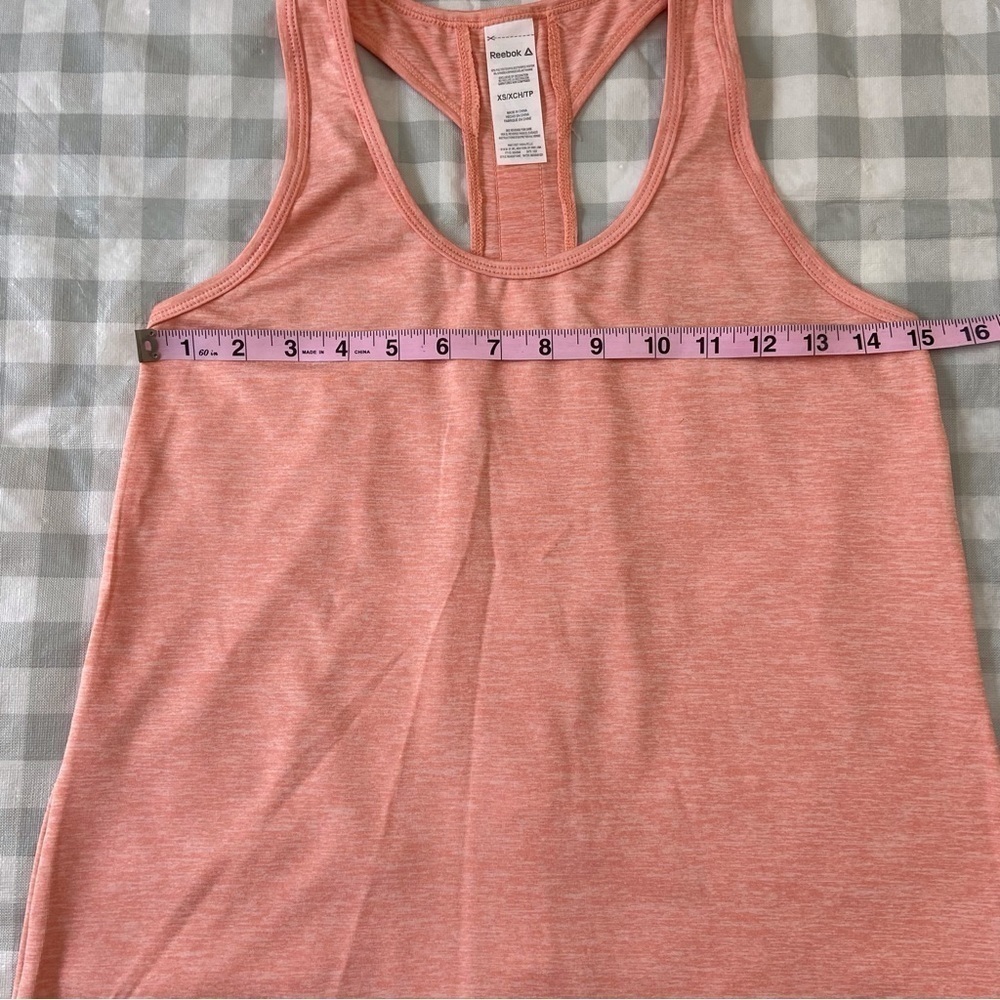 Reebok XS Racerback Tank Top Orange Peach Gym Yoga Running Athleisure - Picture 11 of 14